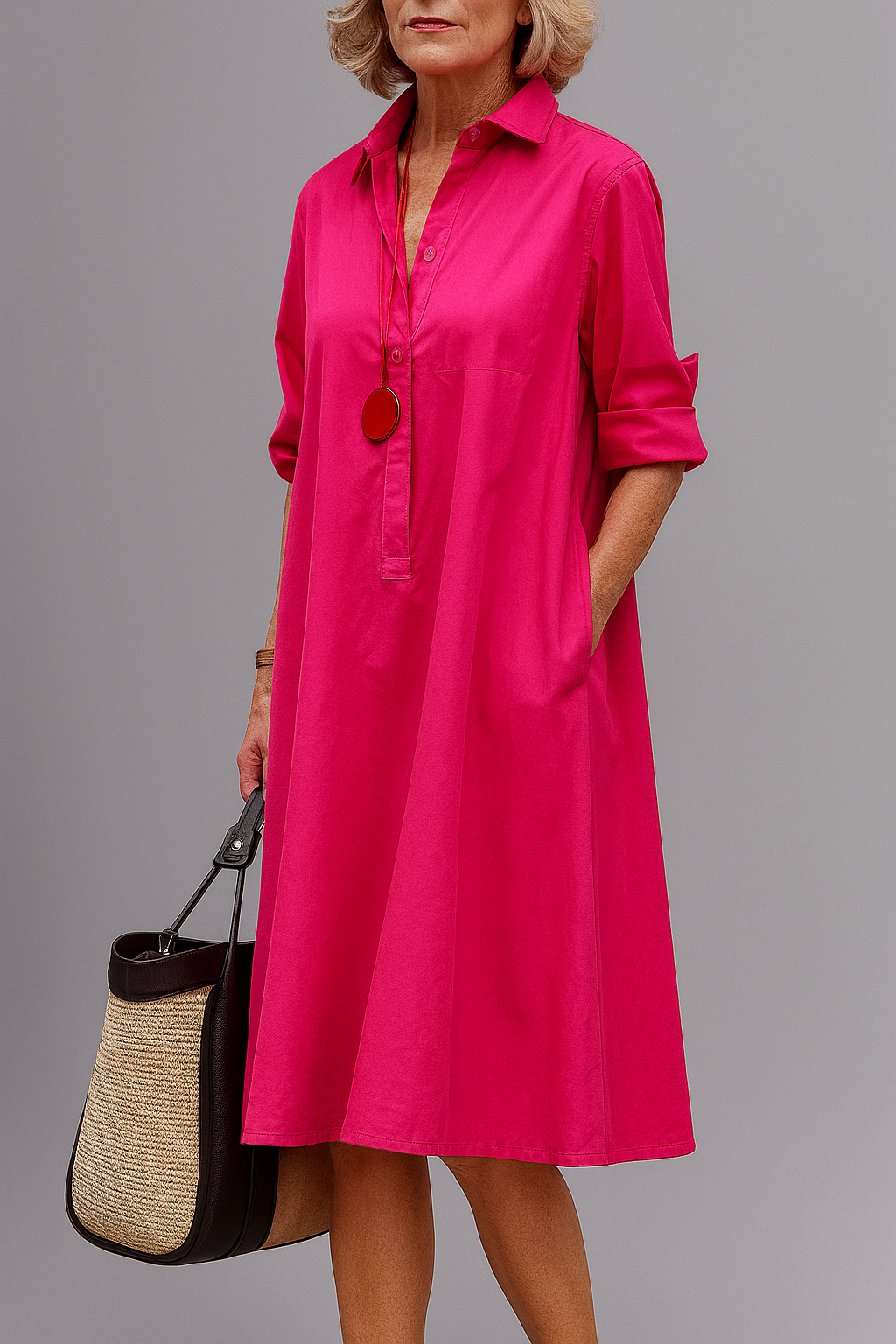 Abito Aurora – Vestito Midi Fucsia Elegante