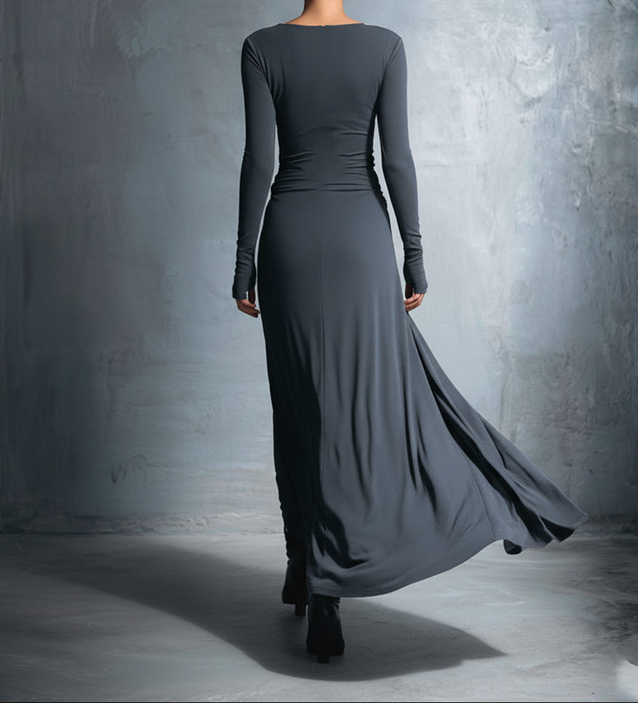 Abito maxi con nodo laterale