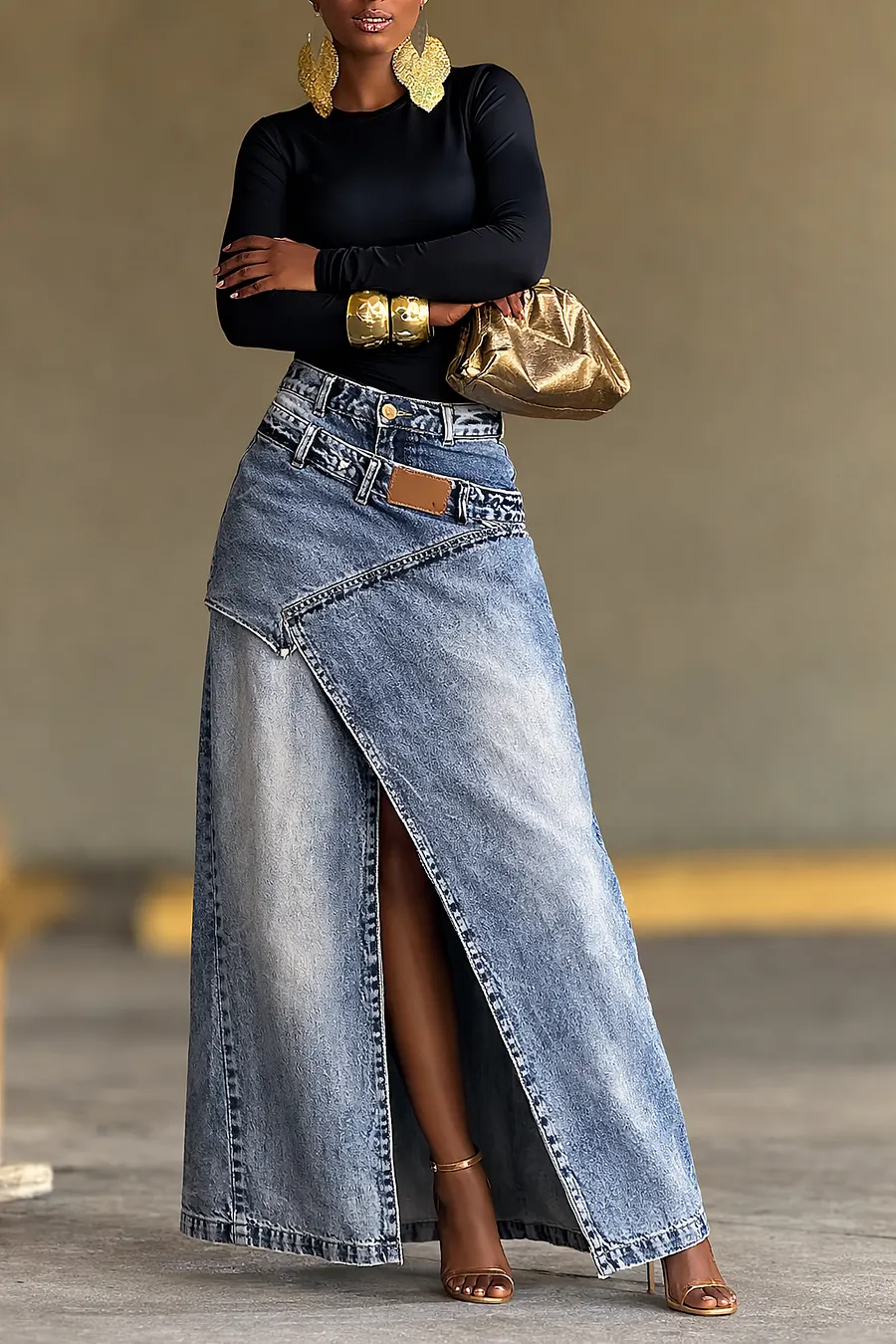 Gonna Lunga Janèt in Denim