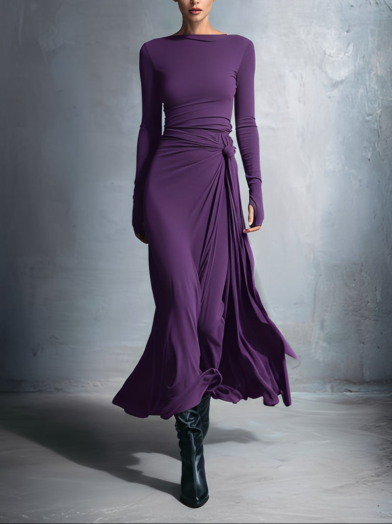 Abito maxi con nodo laterale