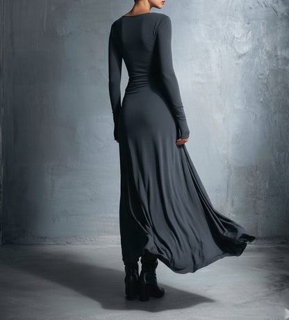 Abito maxi con nodo laterale