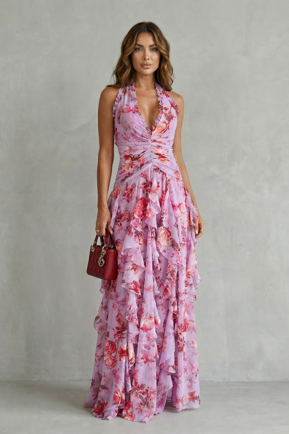 Bella | Abito lungo con scollo all'americana