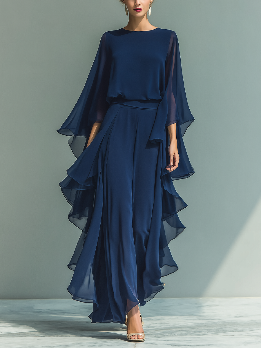 Set Chiffon Blu Navy