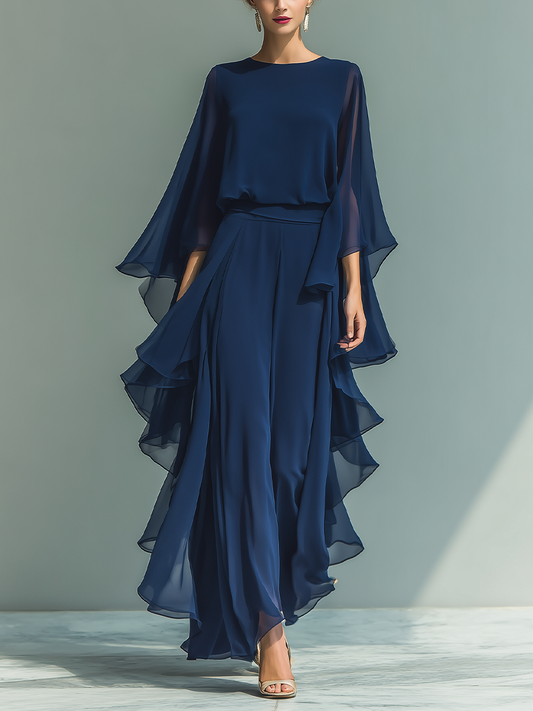 Set Chiffon Blu Navy