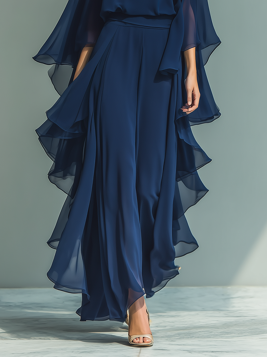 Set Chiffon Blu Navy