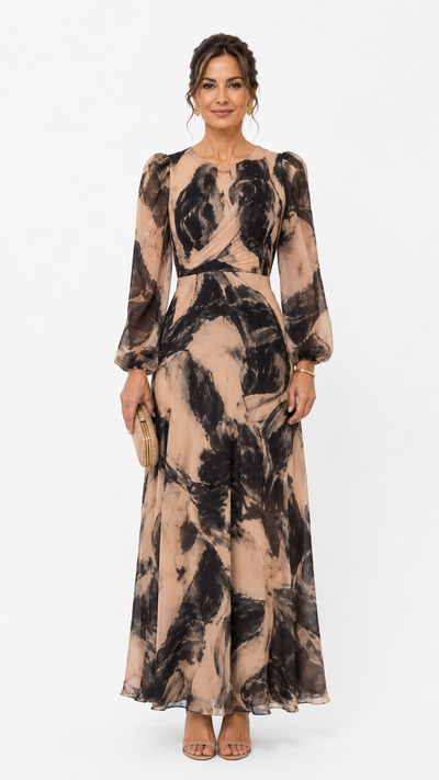 Abito in Chiffon Stampato