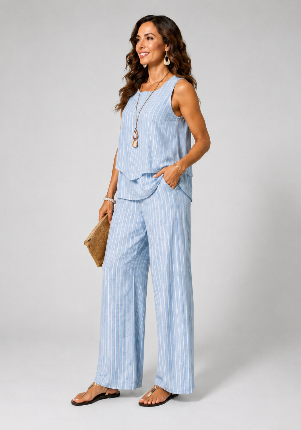 Completo Valentina – Set Estivo Celeste Elegante