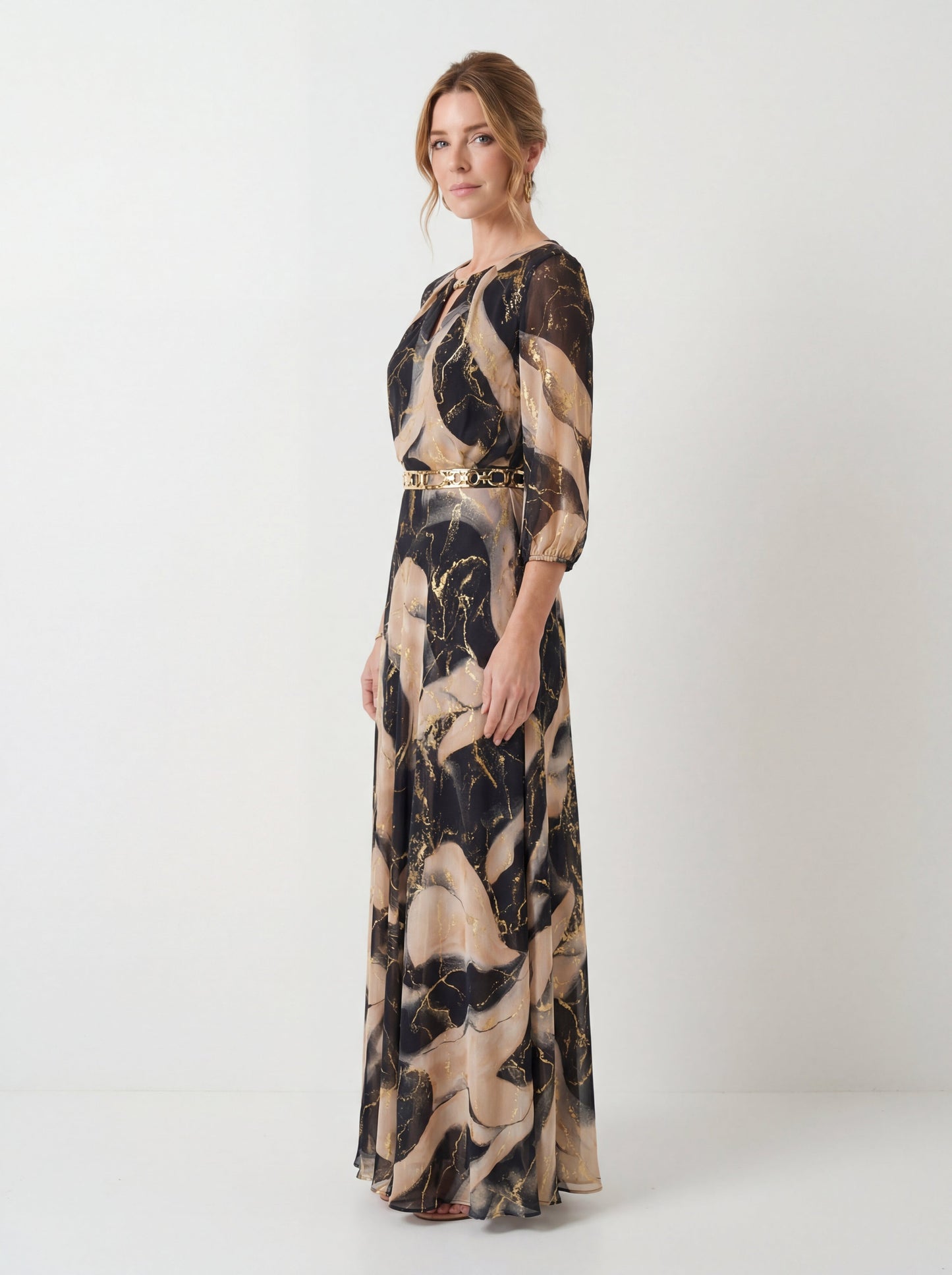 Abito in Chiffon Stampato