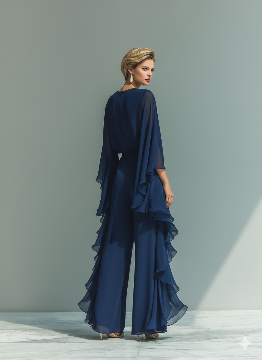 Set Chiffon Blu Navy