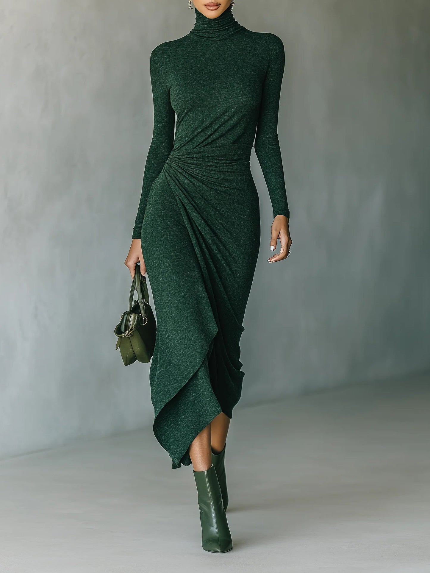Abito Maxi in Cotone e Lino Senza Maniche con Scollatura a V e Cintura da Annodare per Donne