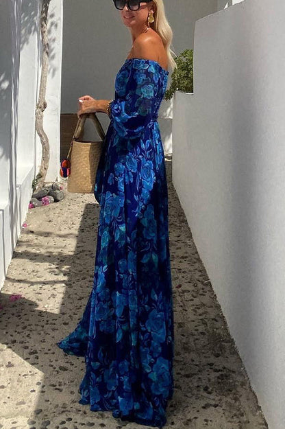 Luna | Vestito lungo con stampa floreale