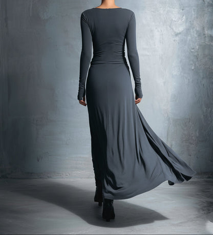 Abito maxi con nodo laterale
