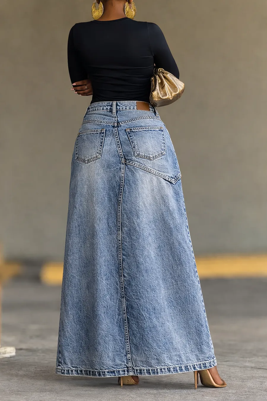 Gonna Lunga Janèt in Denim
